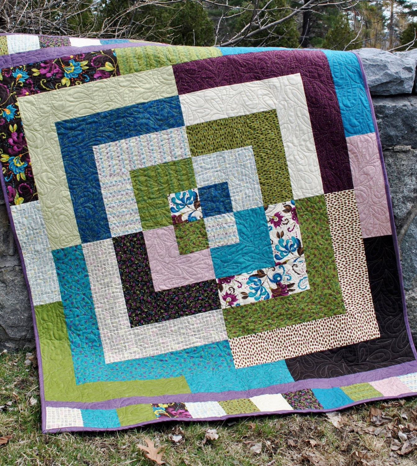 PDF Lap Quilt Pattern, Patchwork Quilt Pattern... Dessert Roll, Revolution