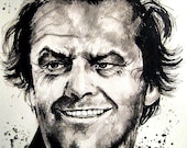 Jack Nicholson - Original - Watercolor Ink Actor The Shining Batman Joker Crazy Whacky Wolf Crazy Cuckoo Pop Art Portrait Horror Drama