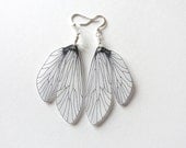 Caddisfly wing dangle earrings