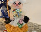 Dutch Tulip Farmers Wife Inga - Lil Kitty Cat Quilty Critter - Novelty, Ornament, Holland - International Series