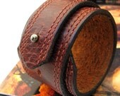 EcoFriendly Chocolate Brown Double Wrap Leather Cuff Bracelet, by Greenbelts in Seattle