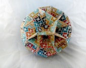 Geometric origami ball- Made with awesome multicolor grid design paper