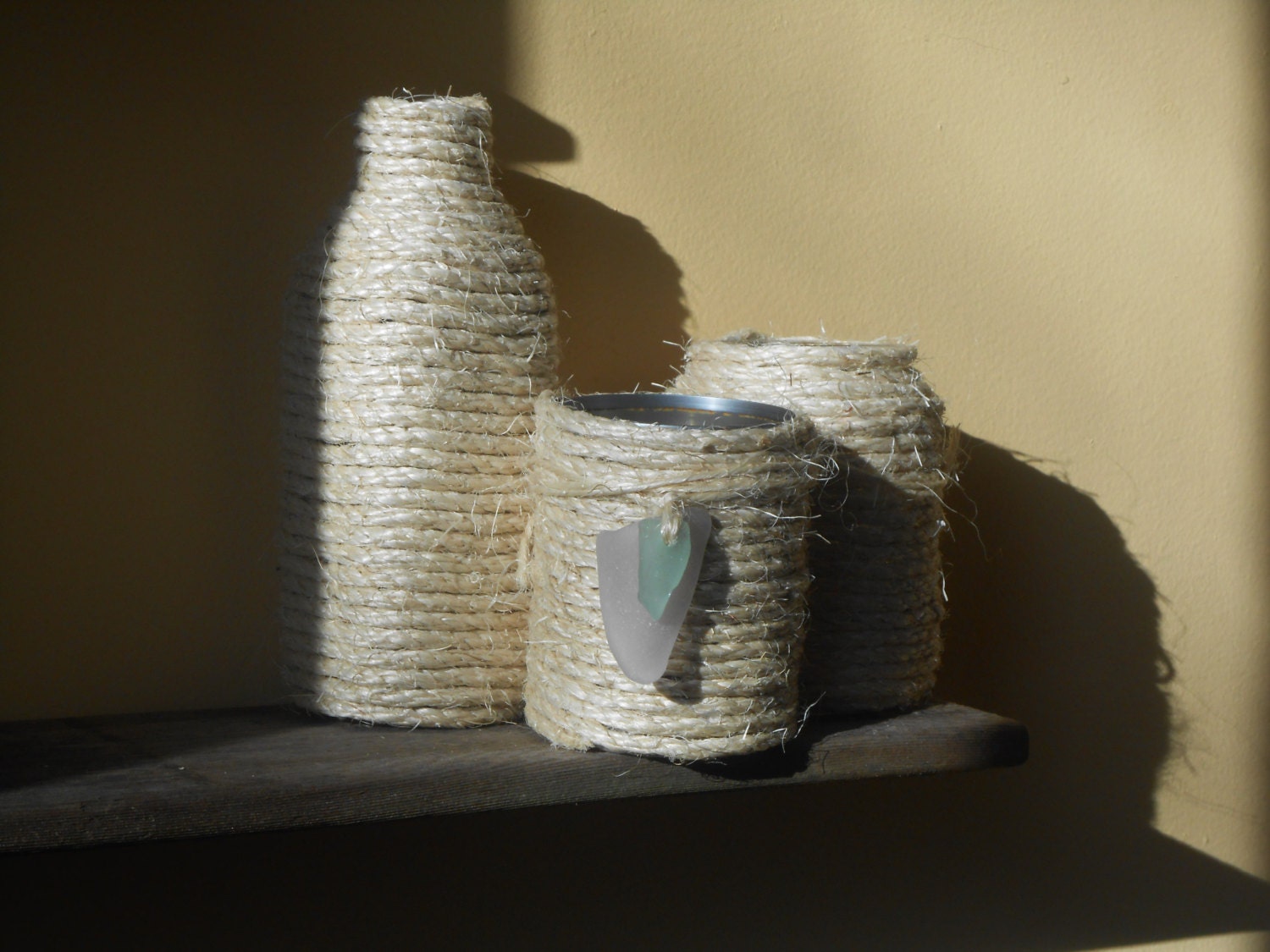 Rustic Beach Home Decor - Sea Glass Anything Holder - PAST AND PRESENT Series