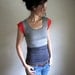 Slate, Heather and Poppy Color Block Tee / Blouse / Womens Top / Made to Order