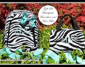 Gift set of 3 - Zebra Monogrammed Backpack, Lunch Box and Hair Bow - Name or Initials Girls Personalized Bookbag Book Bag Kids Childrens