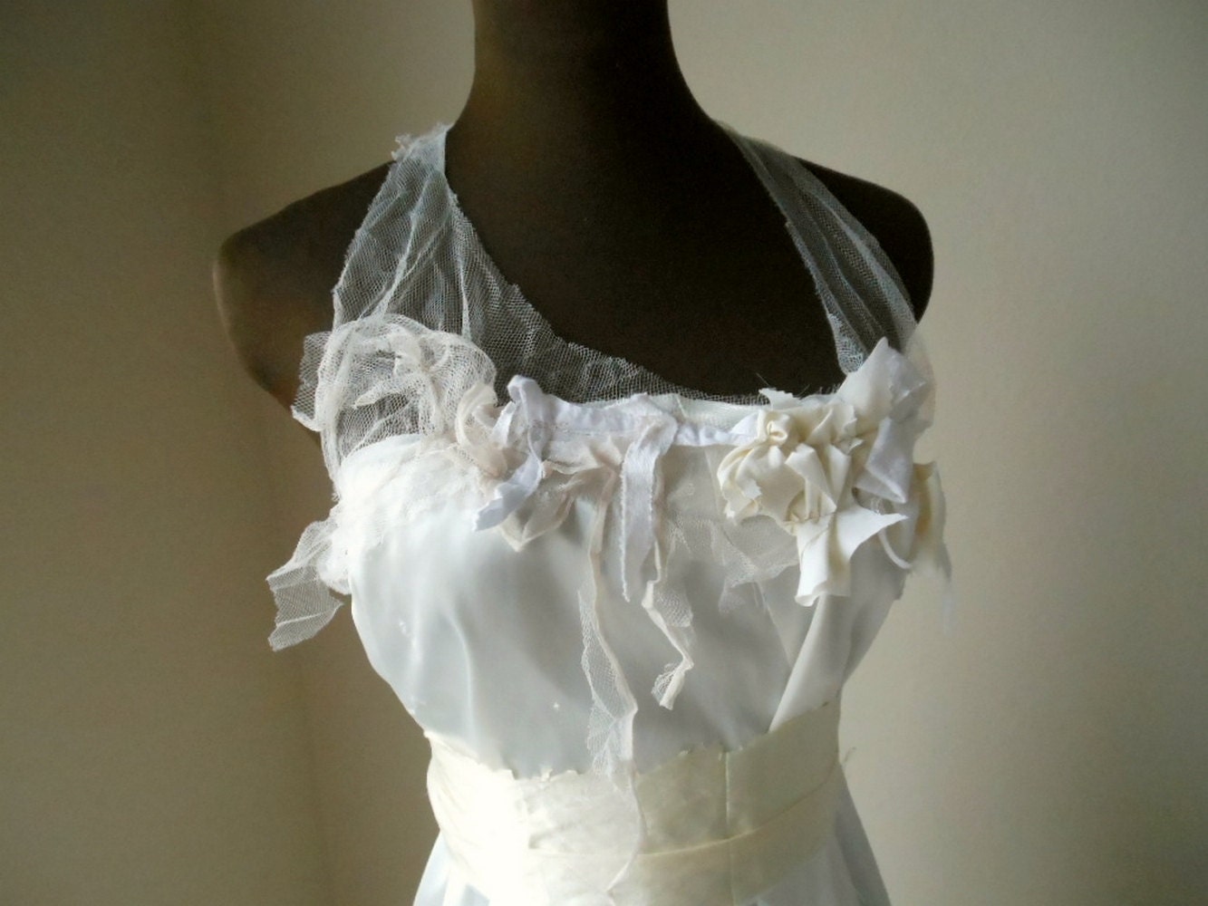 Ethereal Wedding Dress Fantasy Woodland Faerie Bride Wispy Dream Short Elven Alternative French Country Bridal Handmade Pixie Gown