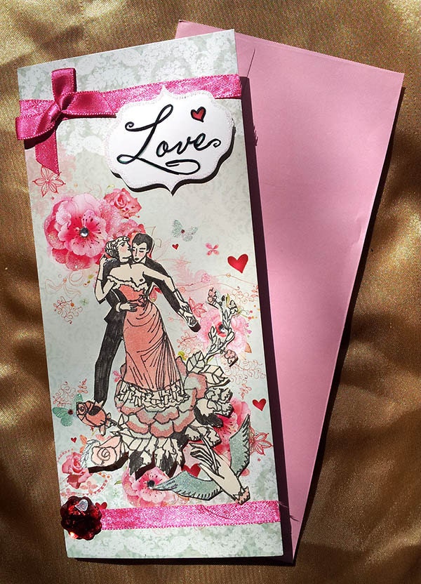 50% OFF Dame Darcy hand crafted Dancing on Roses Valentine Card