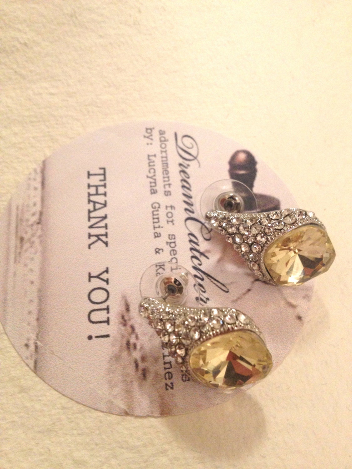 Mia bridal earrings large Crystal citrus/yellow Tear Earrings