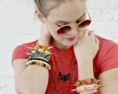 Studded Fabric Wrapped Cuff Bracelet