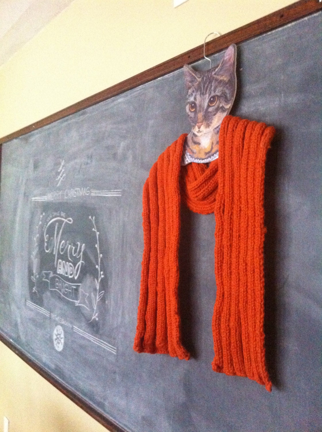 Chunky Handmade Autumn Inspired Pumpkin Ribbed Soft Scarf