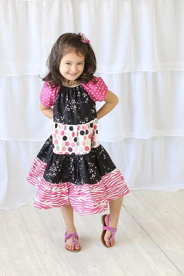 Pink and Black Zebra Twirl Dress