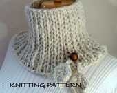 Chunky Rib Dangling Leaves Cowl Knitting  PDF Pattern