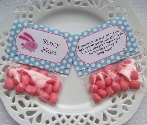 Printable Easter Bunny Noses Mini Bag Toppers