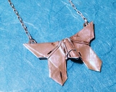 Silver Origami Butterfly Pendant Necklace