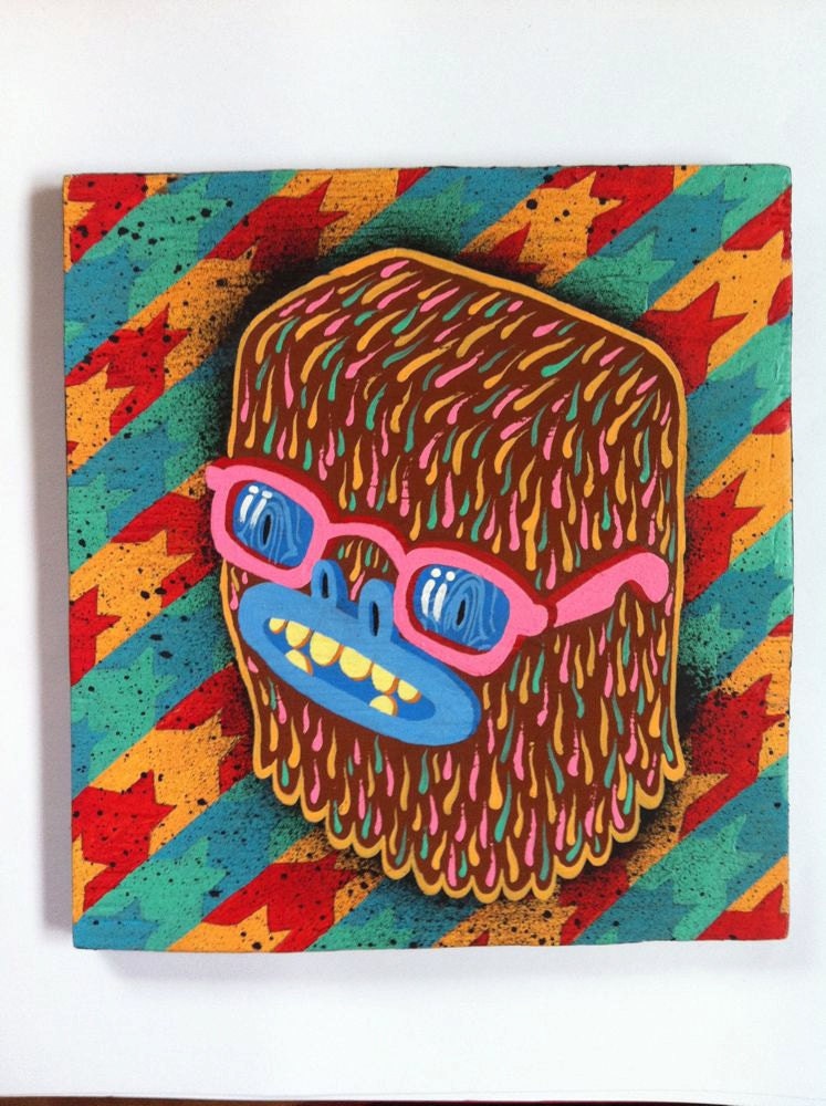 Bigfoot nerd with rainbow fur