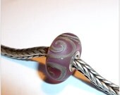 Luccicare Lampwork Bead - Frosted Swirls -  Lined with Sterling Silver