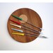 Teak Snack Plates - Set of  6 - Potluck Plates - Made in Japan