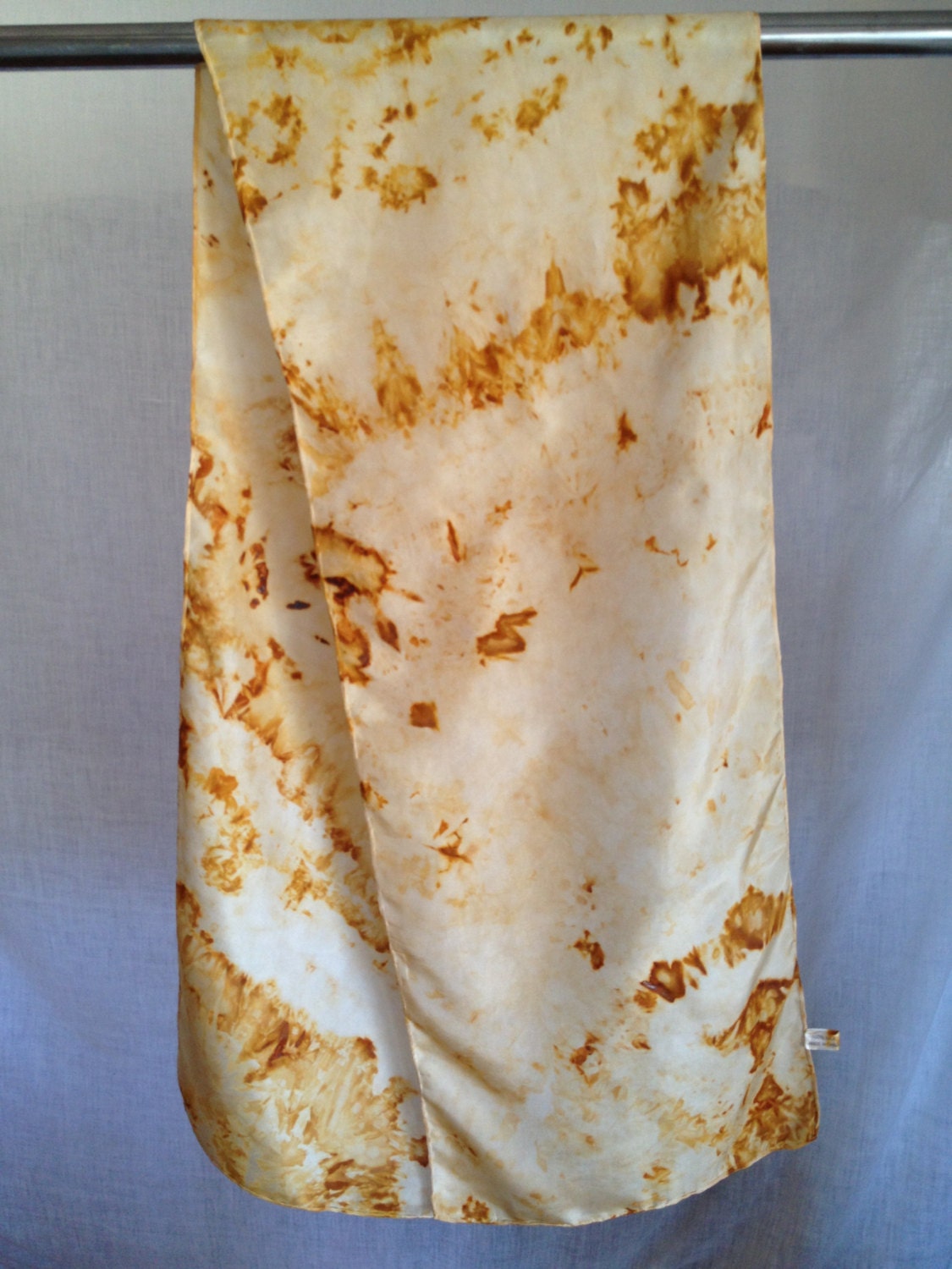 True Grit  rust dyed silk scarf one of a kind