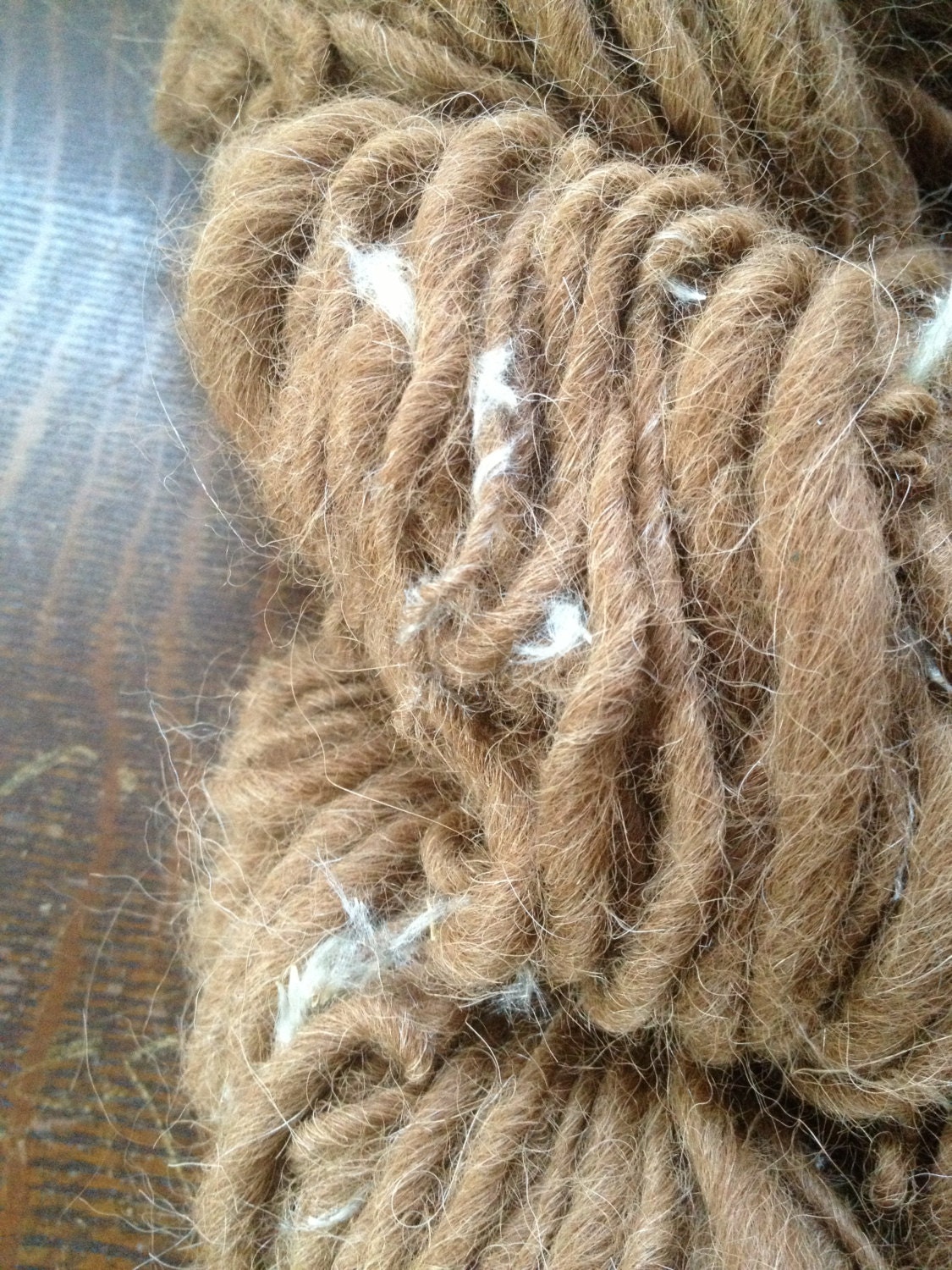 Alpaca and milkweed farm fresh handspun yarn bulky weight 