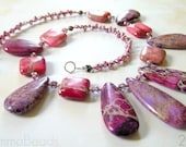 SUNSET - Impression Jasper and Freshwater Pearl Necklace