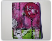 Flat Notecards Fun Lollipop Inspiration Flower  in Magenta and Lime GreenJodi Ohl