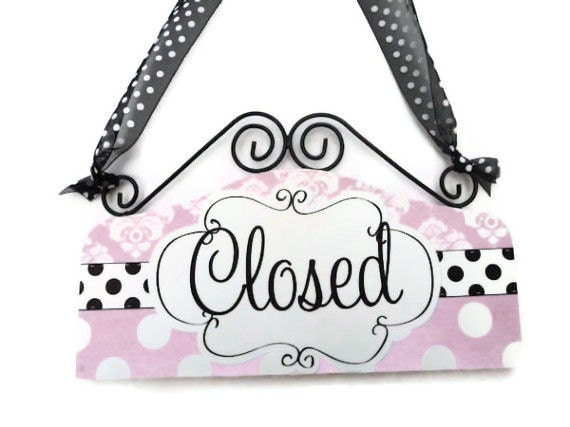 Items Similar To Open Closed Pink And Black CLASSY Open Closed Signs items-similar-to-open-closed-pink-and-black-classy-open-closed-signs