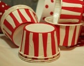 Red Stripe Paper Candy Cup - Dessert Cups - Ice cream cups - Nut Cups - Portion Cups Set of 12 Il_170x135