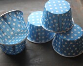 Blue Polka Dot Paper Cups -- Nut, Bake, Dessert, Ice Cream -- set of 12 Il_170x135