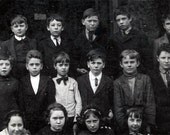 vintage photo Private school Children one is Ghost Girl RPPC