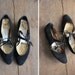 black suede heels / lace up heels / black flats 7.5 8