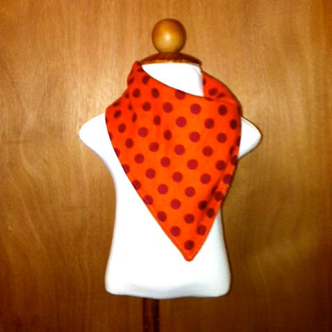 Bandana Kerchief Bib in Red Dots