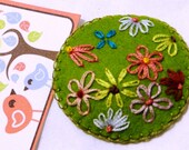 Hand Embroidered Holland Wool Felt Hair Clip