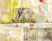 Vanishing - Original Collage 4 x 4 on 8 x 10 Backing