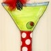 Martini Margarita Burlap Door Hanger Summer Pool Party Decoration Polka Dot Celebration