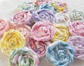Fabric Flowers Pastel Easter 2.5" Roses 6 Wedding Flowers Scrapbook Applique Bride Brooch Paris Blossom  Wholesale