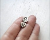 Little Rustic Fish - Fine and Sterling Silver Post Earrings - Ready to Ship