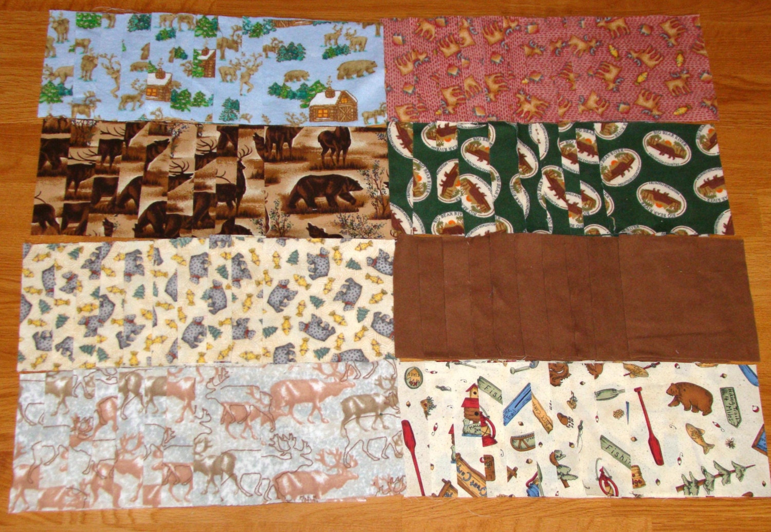 5 Inch (80) Rustic Lodge Themed Charm Pack Moose Bear Canoe Fish Cabin