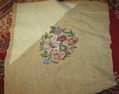 Bucilla Wool Needlepoint Large Project Partly Finished Floral Free Shipping