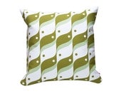 Printed Pillow Cover - 16x16in/40x40cm - Bird - Olive