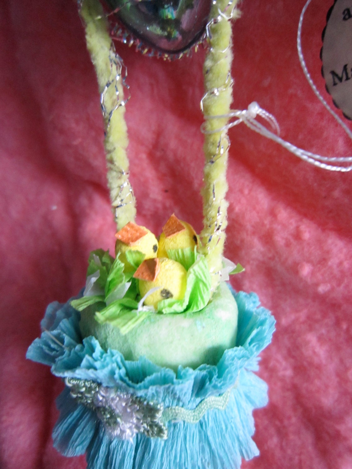 Spun cotton ornament - Easter Hot Air Baloon