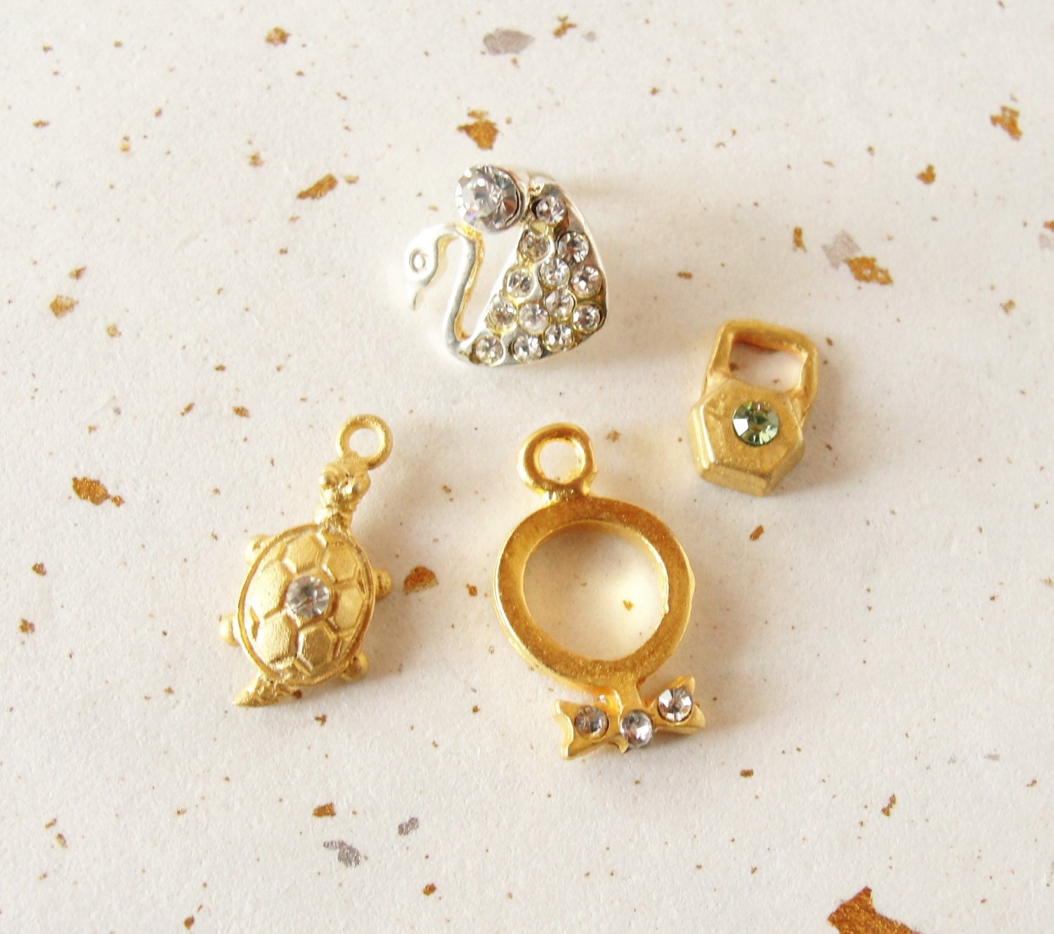 Tiny Gold Charms  4pc