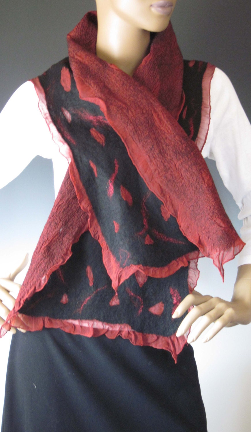 Felted Ruby Lava Wrap Reversible 