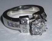 2.71 carats PLATINUM diamond ring real genuine diamonds