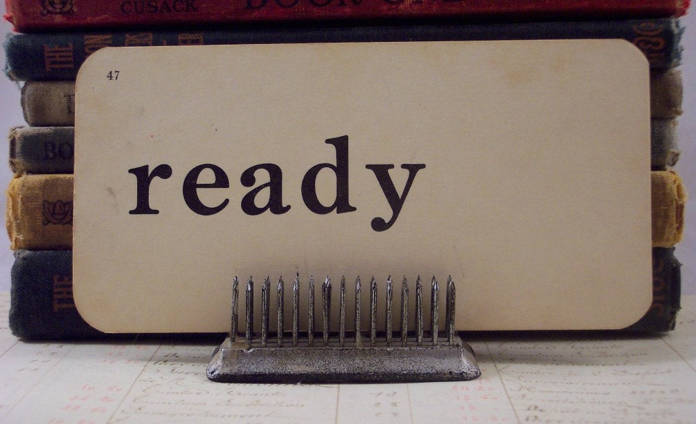 Vintage Flash Card - Ready - Paper Ephemera