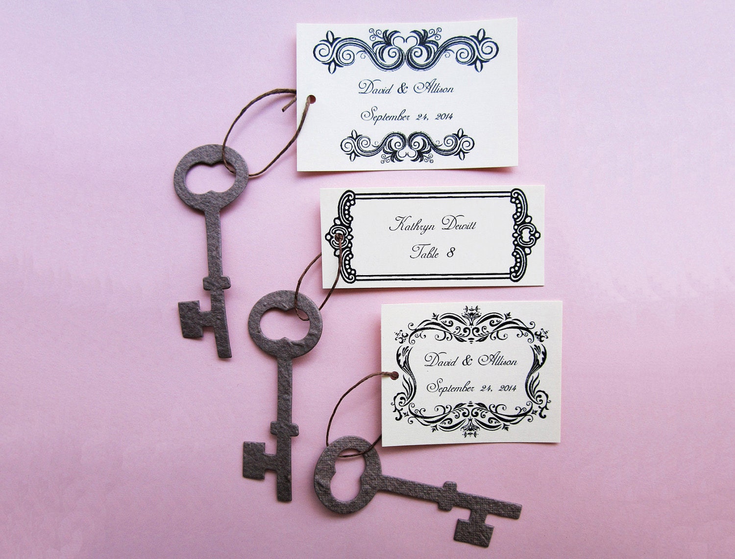 85 Tags plus Skeleton Key Wedding Favors - Flower Seed - DIY Supplies