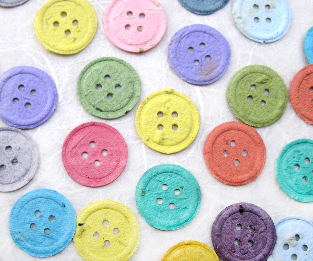 120 Plantable Paper Buttons - Cute as a Button Baby Shower Favors