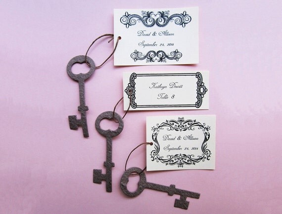50 Hearts plus Skeleton Key Wedding Favors - Flower Seed - DIY Supplies