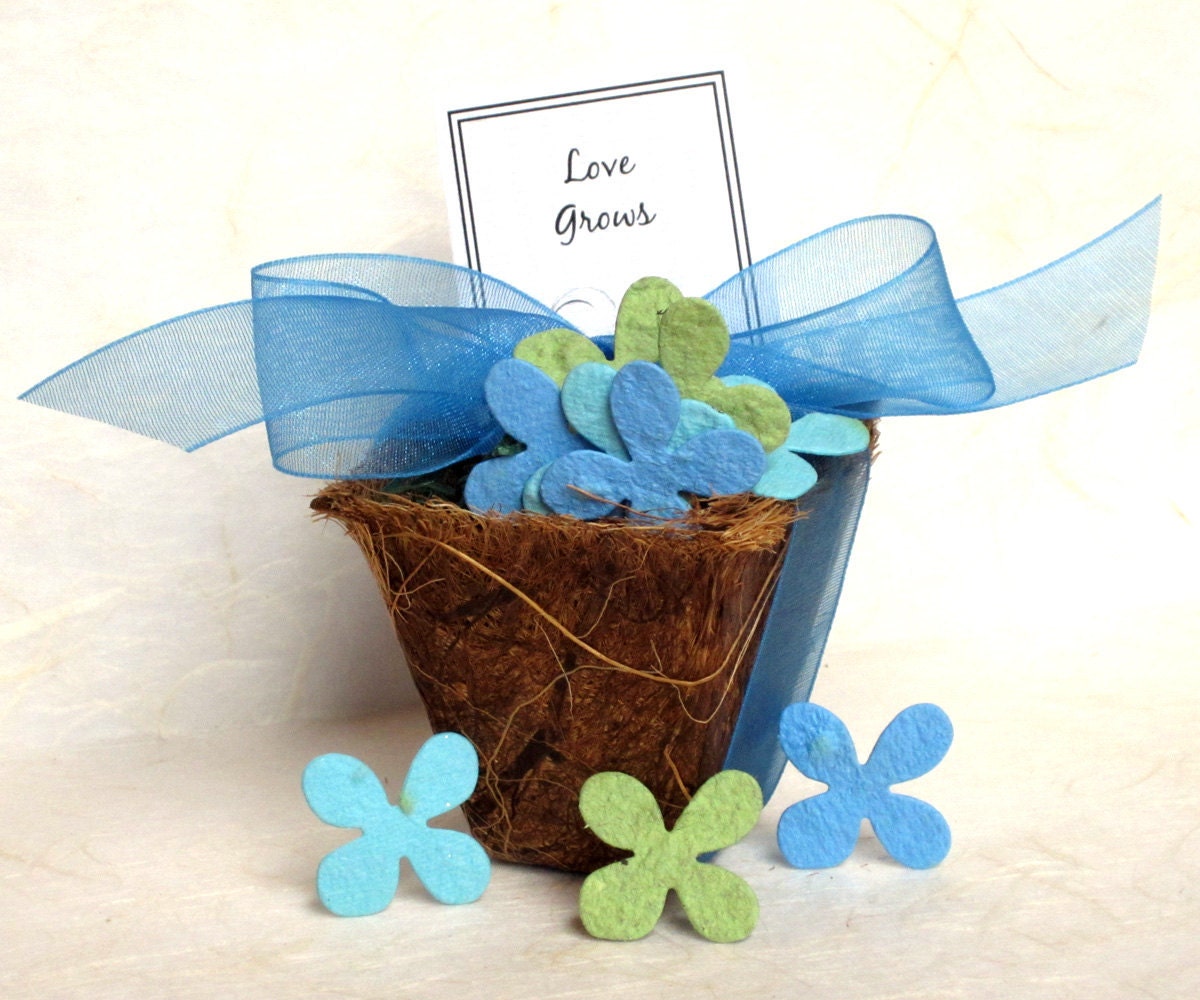 100 Seed Wedding Favors - Plantable Paper Flower Seed and Plantable Pots Kit