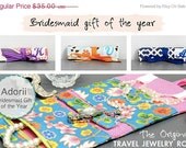 25% OFF Bridal Sale Jewelry Roll Wallet Organizer with Monogram - Design Your Own Organic Fabrics FREE SHIPPING