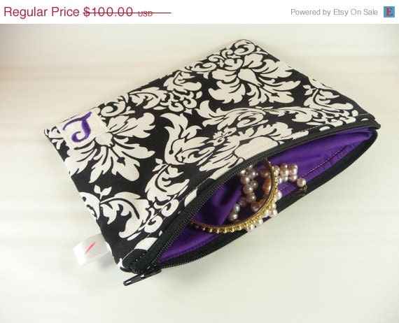 25% OFF Bridal Sale Set of 5 Monogram Bridesmaids Gifts: Choose Your Fabric Cosmetic/Carry All/Cellphone Zipper Pouch Free Shipping
